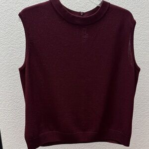 St. John Rich Burgundy Sleeveless Seeater